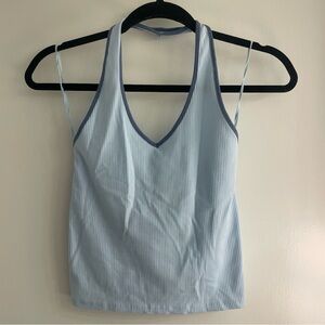 LAST CHANCE American Eagle Outfitters Sky Blue Ribbed Halter Top